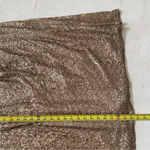 Amsale Dresses Amsale London Sequin Tulle Strapless Column Maxi Gown In Gold Sz8 - Picture 8 of 10